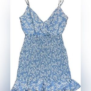 Floral Printed Smocked Mini Dress Endless Blu